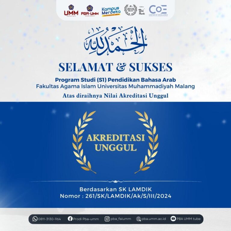 AKREDITASI KEDUA 2024 : PBA UMM RAIH SERTIFIKASI “UNGGUL” LAMDIK