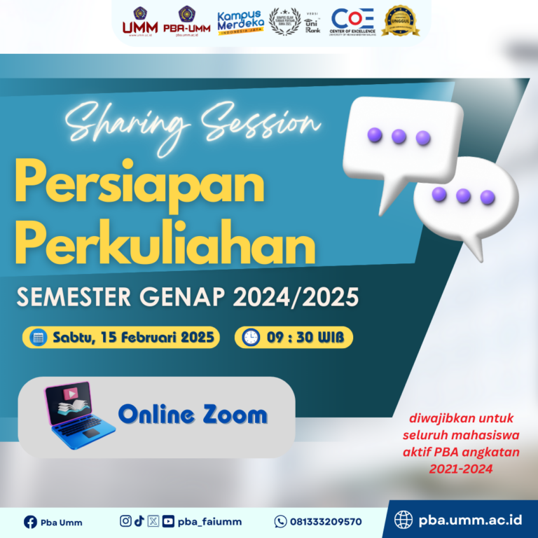PBA UMM SHARING SESSION: PERSIAPAN PERKULIAHAN SEMESTER GENAP 2024-2025