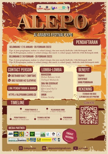 AL-ARABIYYA FESTIVAL EXPO (1st ALEPO) PRODI PBA FAI-UMM 2023