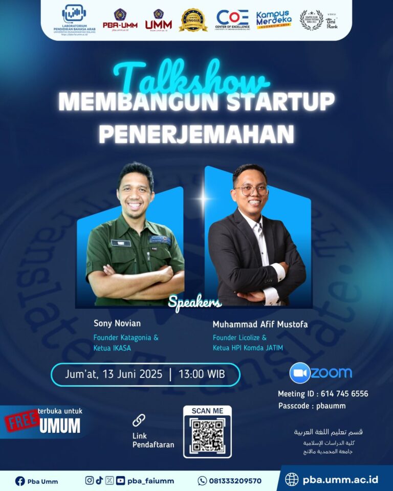 TALKSHOW PRAKTISI PBA UMM 2025 (PART 2): MEMBANGUN STARTUP PENERJEMAHAN